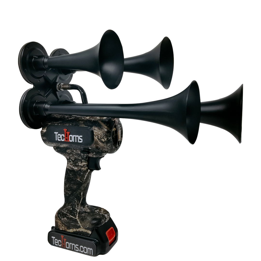 Timber Camo TecHorn 4-Horn - 130 dB Limited Edition Train Horn + Battery
