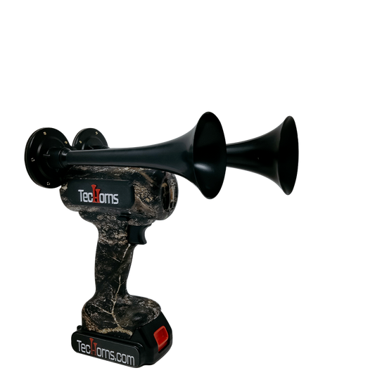 Timber Camo TecHorn 2-Horn – 130 dB Limited Edition Train Horn + Battery