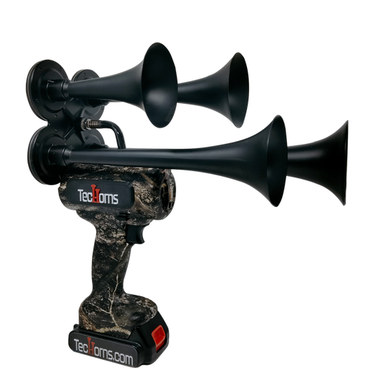 Timber Camo TecHorn 4-Horn - 130 dB Limited Edition Train Horn + Battery