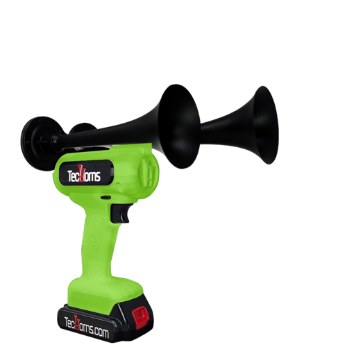 TecHorns Single Color 2-Horn – 130 dB handheld train horn with 20V lithium battery and charger included